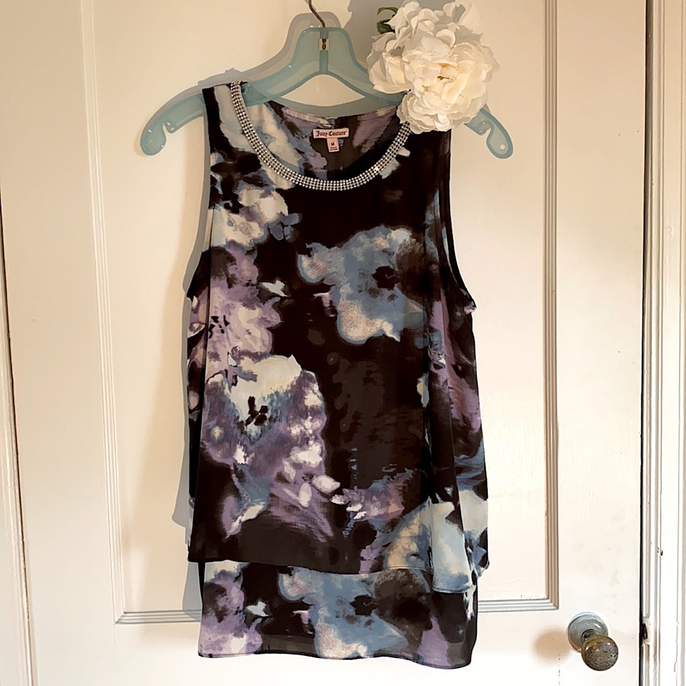 Juicy Couture US size M crystal neckline tank top